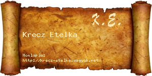 Krecz Etelka névjegykártya